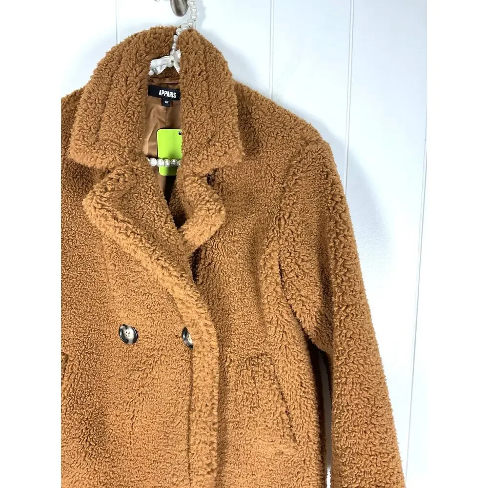 Apparis‎ Kids Anouch Sherpa Teddy Coat in Camel Size 16 NWT